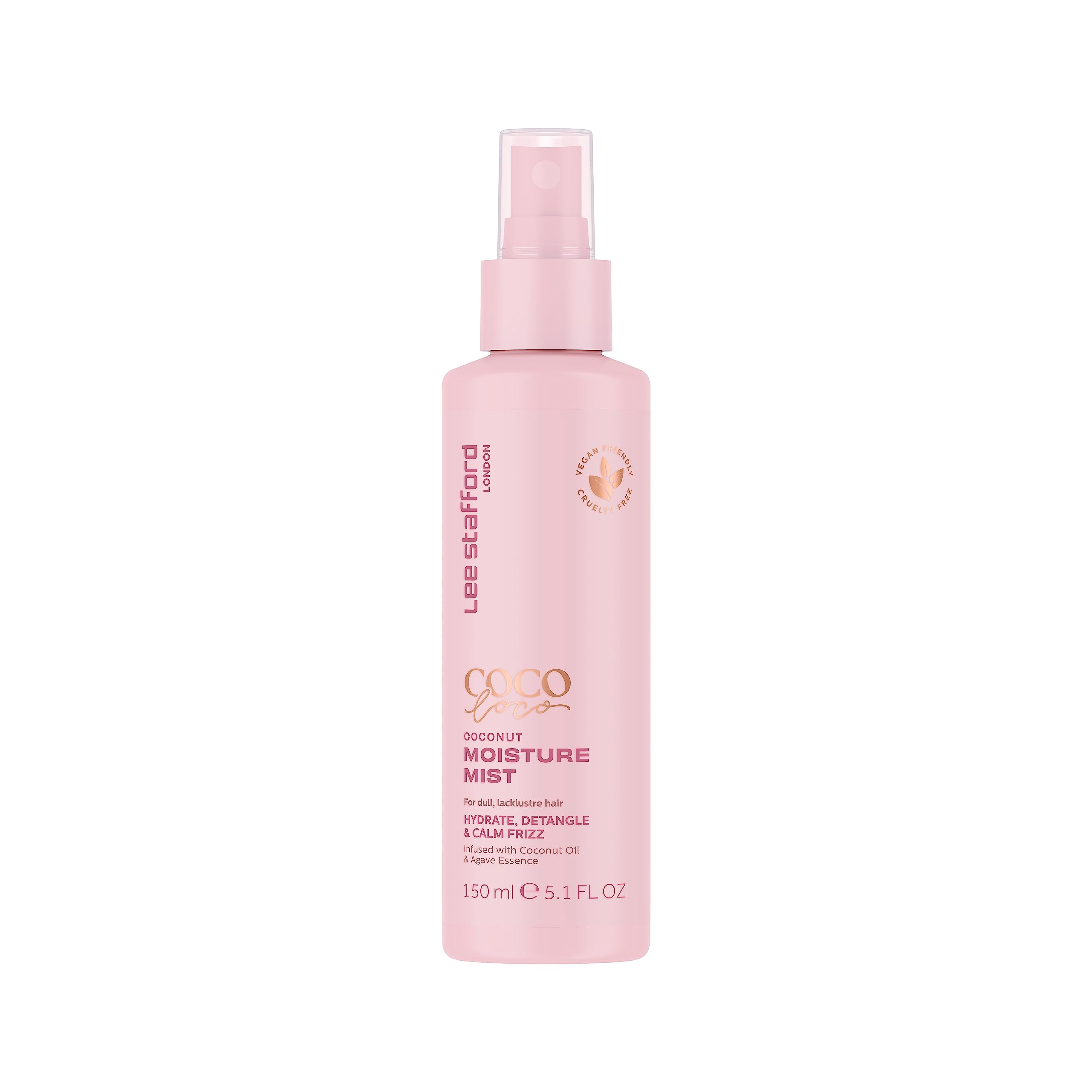 Lee Stafford Leave In Detangler Spray | Coco Loco - Leave-In Conditioner Repair Treatment Mist, Salon Shine, for Damaged, Dry Hair, Moisturizing, Detangles, Anti Frizz, with Coconut Oil, 150 ml