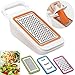 Cooko Mandoline Graters,Vegetable Slicers and Cheese Graters,4 Interchangeable Blades with a Peeler,Shredder,Julienne,Chopper,Peeled