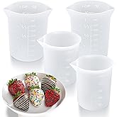 Palksky Silicone Cups for Melting Chocolate, 4PCS Silicone Measuring Cups with 250 &amp; 350ml Capacity, Reusable Baking Supplies for DIY Chocolate Molds