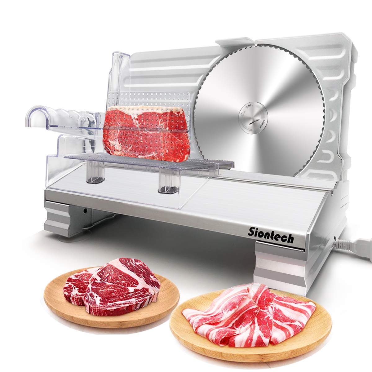 Meat Slicer for Home Use, Safest ETL Certified Electric Turkey Deli Ham Food Cutter Machine with Removable Blade, 1-20mm Thickness Adjustable, Anti Slip, Easy Clean