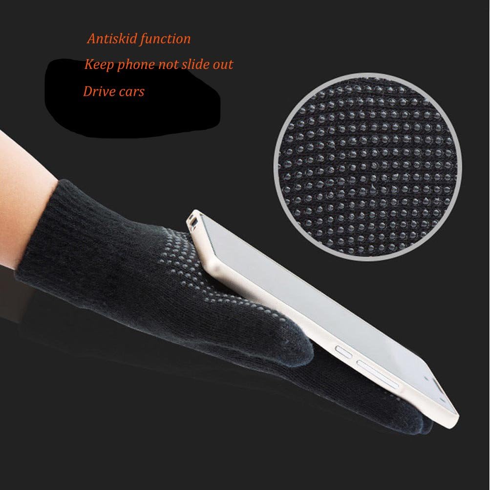 Winter Hat Scarf Gloves Slouchy Beanie Snow Knit Skull Cap Touch Screen Mittens Circle Scarves for Women Black at  Women’s Clothing store