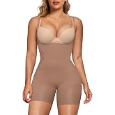 SHAPERX Women's Tummy Control Shapewear Bodysuit Seamless Body Shaper Mid Thigh Shaping Shorts