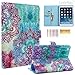 iPad Mini / Mini 2 Retina / Mini 3 Case,LittleMax(TM) Smart Leather Stand Case [Card Holder] Stylish Flip Folio Wallet Case Cover for iPad Mini 1/2/3--#1 Nirvana Flower