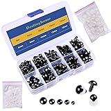 150 Pcs 6-12mm Plastic Safety Eyes with Washers for