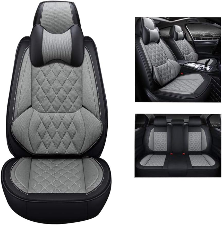 QCZD88 Car Seat Cover, Compatible with ACCORD, ODYSSEY, CITY, FIT, Crosstour, SPIRIOR, CIVIC, CR V, XR V, VEZEL,Gray,VEZEL