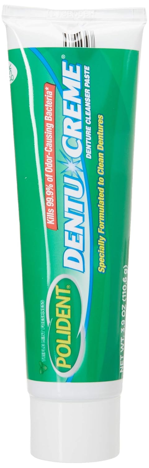 Polident Dentu-Creme 3.90 oz (Pack of 3) : Denture Cleansers : Beauty