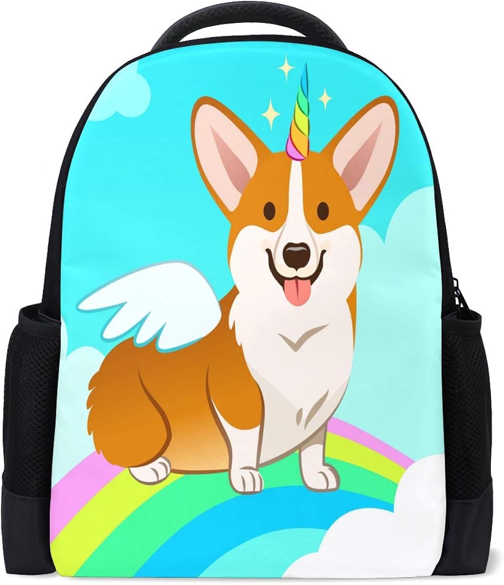 Unicorn Dog Travel Laptop Backpack School Book Bag