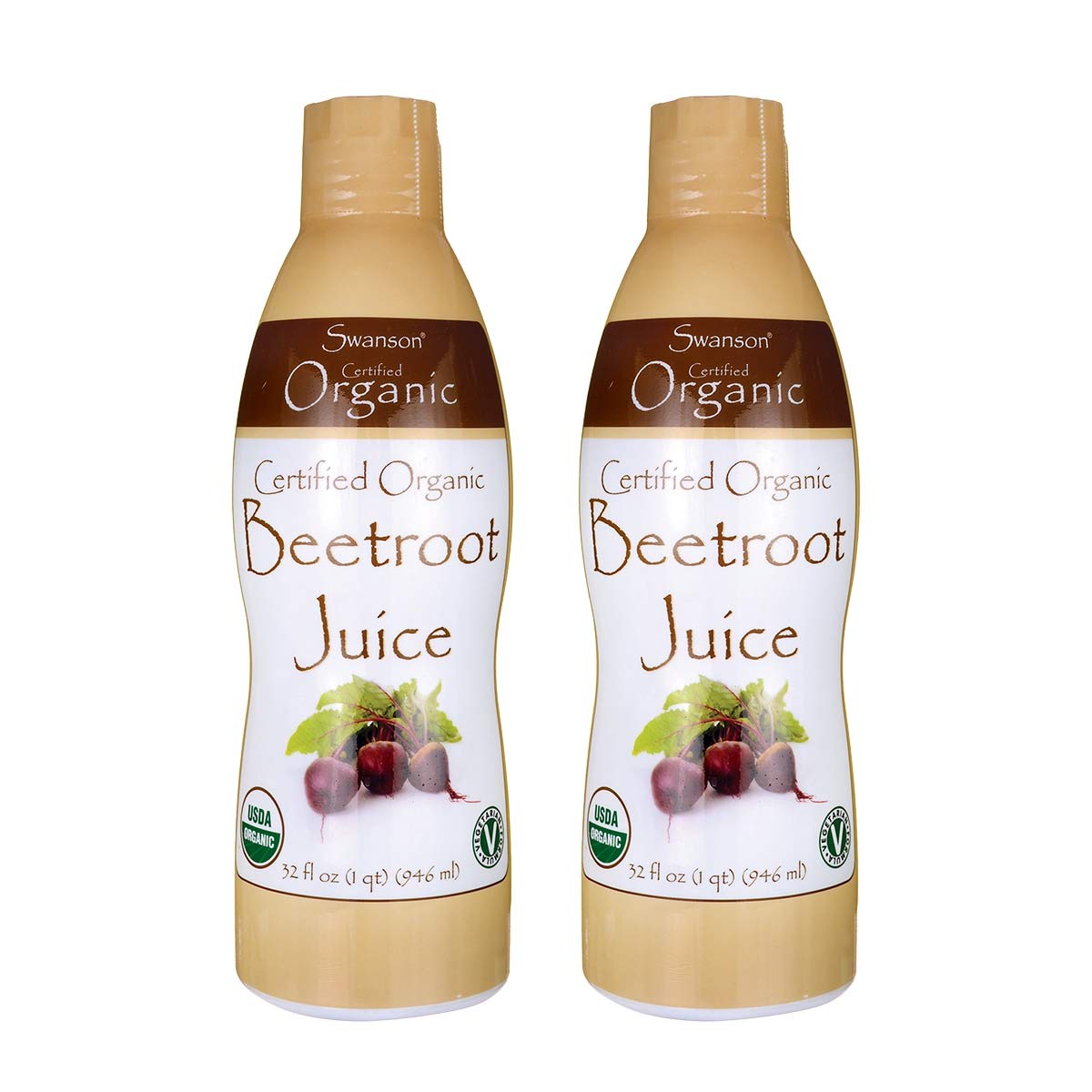 Swanson Certified Organic Beetroot Concentrate - Vegetarian 32 fl oz Liq 2 Pack