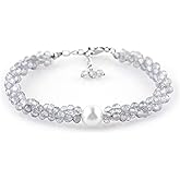 CRYSTALIS Natural Iolite Beads Twisted Rope Bracelet with Elegant Pearl, High Grade Gemstones, Chakra Healing Stones, Gift Giving Womens Jewelry, 925 Sterling Silver Bracelet 8 inch