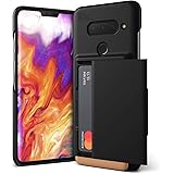 LG V40 Case, VRS Design [Matte Black] Semi-Automatic Sliding Wallet Phone Case Damda Glide [U.S Patent No. 9,661,116 B1] Secure 1 Card Holder Case LG V40 (2018)