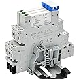 Electromechanical Relay Miniature Power Relay 110V/ 120V AC/DC HF41F/60-ZS 1NO 1NC 6A SPDT with LED Indicator, Socket Base, DIN Rail Slotted 3Pcs UL Certification