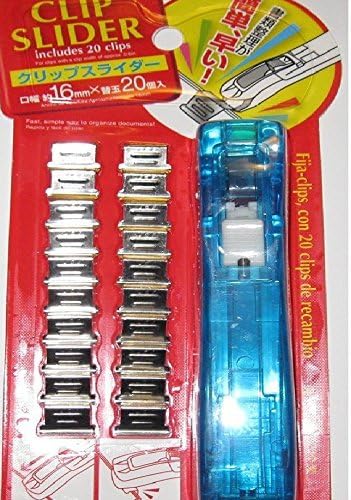 Clamp Clip Dispenser with 20 Stainles Steel Clips Document Paper Organizer