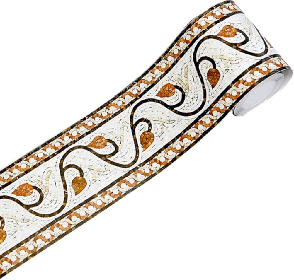 Amao 3D Mosaic Embossed Wallpaper Border Floral Wall Border