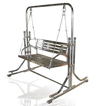 kaushalendra Swing Stainless Steel 2 inch Heavy Pipe Indoor Swings with Stand Both Side usable