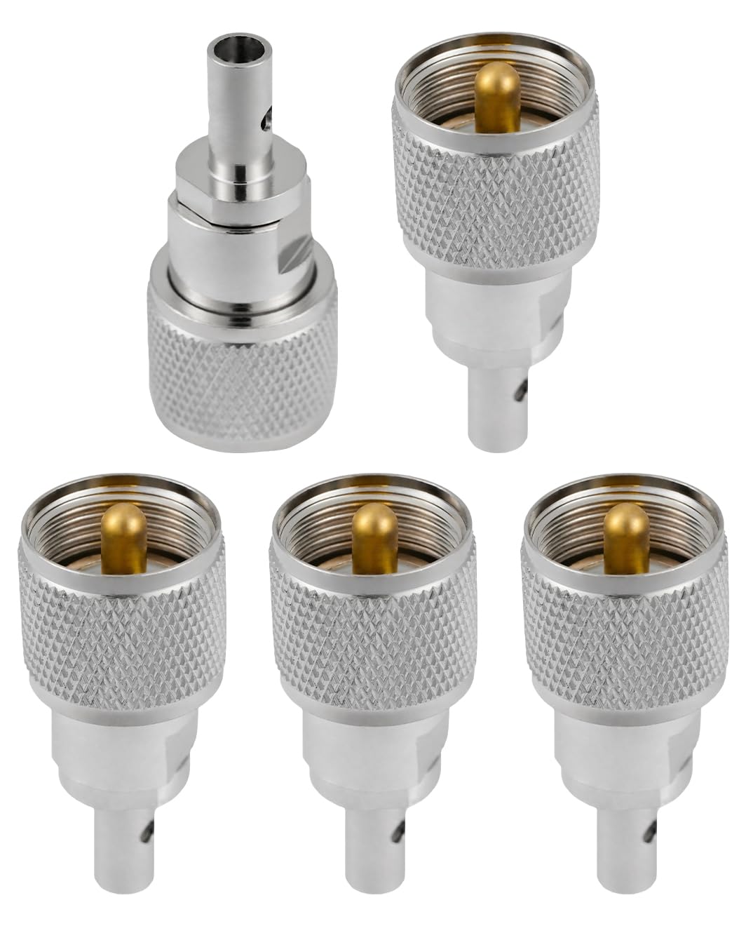 Vecys 5PCS PL259 UHF Male Coaxial Connectors UHF Male PL259 Solder Connector 50 Ohm for RG58 RG400 RG142 Coax Cable