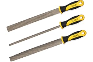 TARIST 3-Piece 8" Wood Rasp File Set, Includes Flat/Half-Round/Round. for Woodworking & Sharping Wood