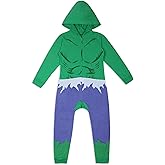 Marvel Hulk, Captain America, Iron Man or Spider-Man Boys Zip Up Hooded Coverall for Infant and Toddler