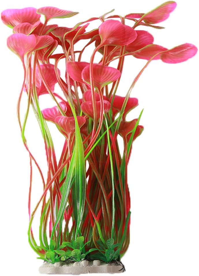 KIBUN 16 Piece Set Aquarium Decor Fish Tank Decoration Ornament Artificial Purple/Navy/Green/Red Plastic Plant