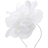 Yokawe Fascinators Hat Feathers Cocktail Headband Tea Party Headpiece for Women