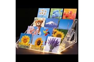 RJDJDLXM 7-Tier Acrylic Card Display Stand, Clear Multi-Purpose Holder Card Display Rack Organizer for PSA Graded Sports Gree