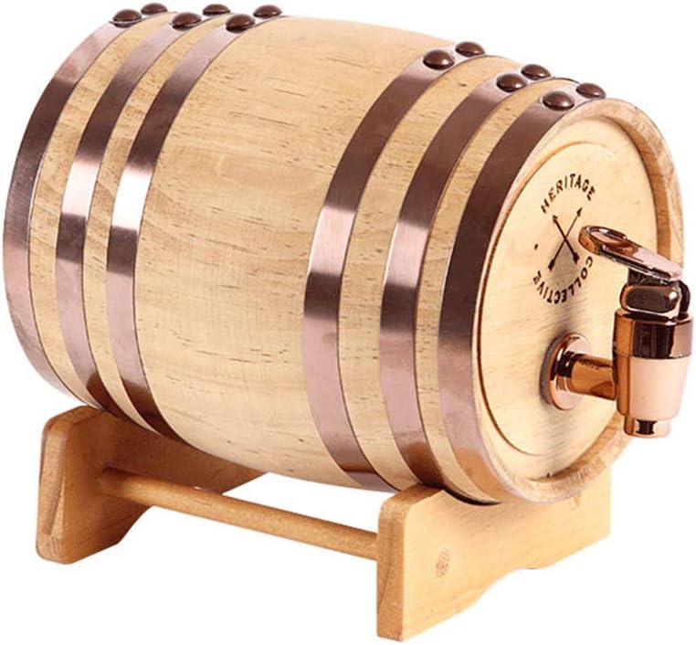 Oak Aging Barrel, Miniature Whiskey Barrel Dispenser with Stand Age