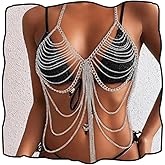 Bmirth Tassel Body Chain Sexy Bikini Chains Silver Body Jewelry Bra Chain Beach Accessories Rave Nightclub Party Accessory