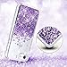 Maxdara iPhone 8 Case, iPhone 7 Glitter Liquid Women Case Tempered Glass Screen Protector Floating Bling Sparkle Luxury Pretty Protective Girls Case iPhone 6 6s 7 8 4.7 inches (Purple)