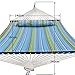 Super Deal Hammock Quilted Fabric with Pillow Double Size Spreader Bar Heavy Duty Stylish 450lbs Capacity (blue/green)