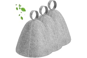 CAASFOOY Sauna Cap 3 PCS Wool Hats Use Caps Hair Supple Female Vaporarium Hat for Men Women Bath Accessories Grey