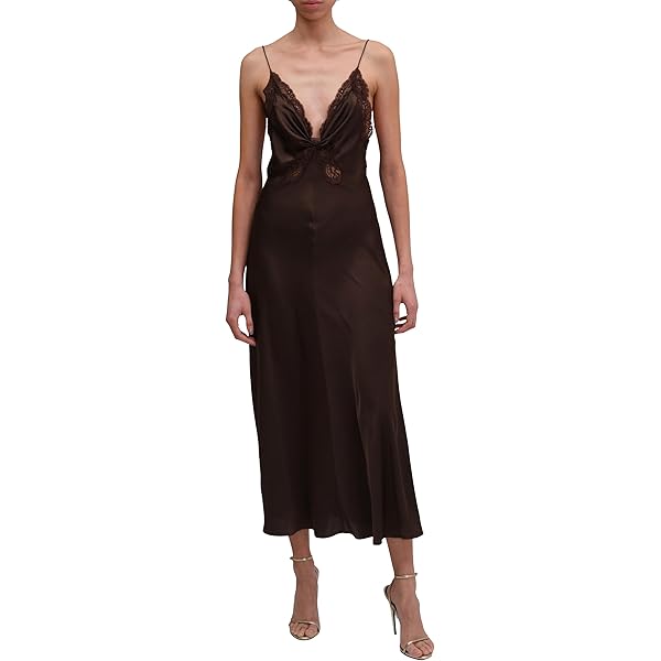chinese dress ladies Ronny Kobo Women's Naila Lace Maxi Dress, Chocolate Brown, Medium at Amazon  Women's Clothing store