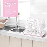 Termichy Baby Bottle Drying Rack Large Capacity Pink with Removable Tray view 4