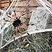 Outdoor Halloween Decorations, Scary Spider with Spider Web, Best for Halloween Party Decorations, Party Favors