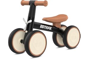 Gotrax Baby Balance Bike 1-2 Years, 7" Front & Rear Silent Wheels, Sturdy Steel Frame 30Kg Load, Quick 2-Min Assembly, CPC Ce
