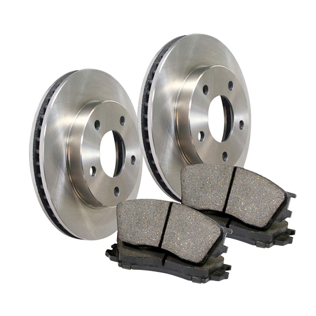 AutoDN Front Brake Disc Rotors and Metallic Brake Pads 3PCS Fits Ford Escape