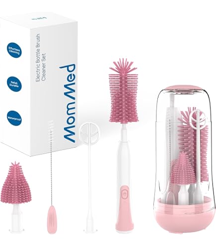 Brosse Pour Biberons Et Tétines - Long Manche Silicone, Nettoyage Facile Des Recoins - Idéale Pour La Puériculture Et Les Articles Ménagers - 4