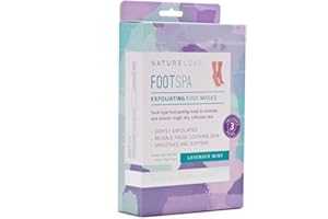 NATURE LOVE HARMONIOUS WELL-BEING Nature Love Exfoliating Foot Mask | Lavender Mint | Lactic Acid and Urea | Gently Exfoliates and Removes Dead Skin | Paraben Free (3 Pairs)