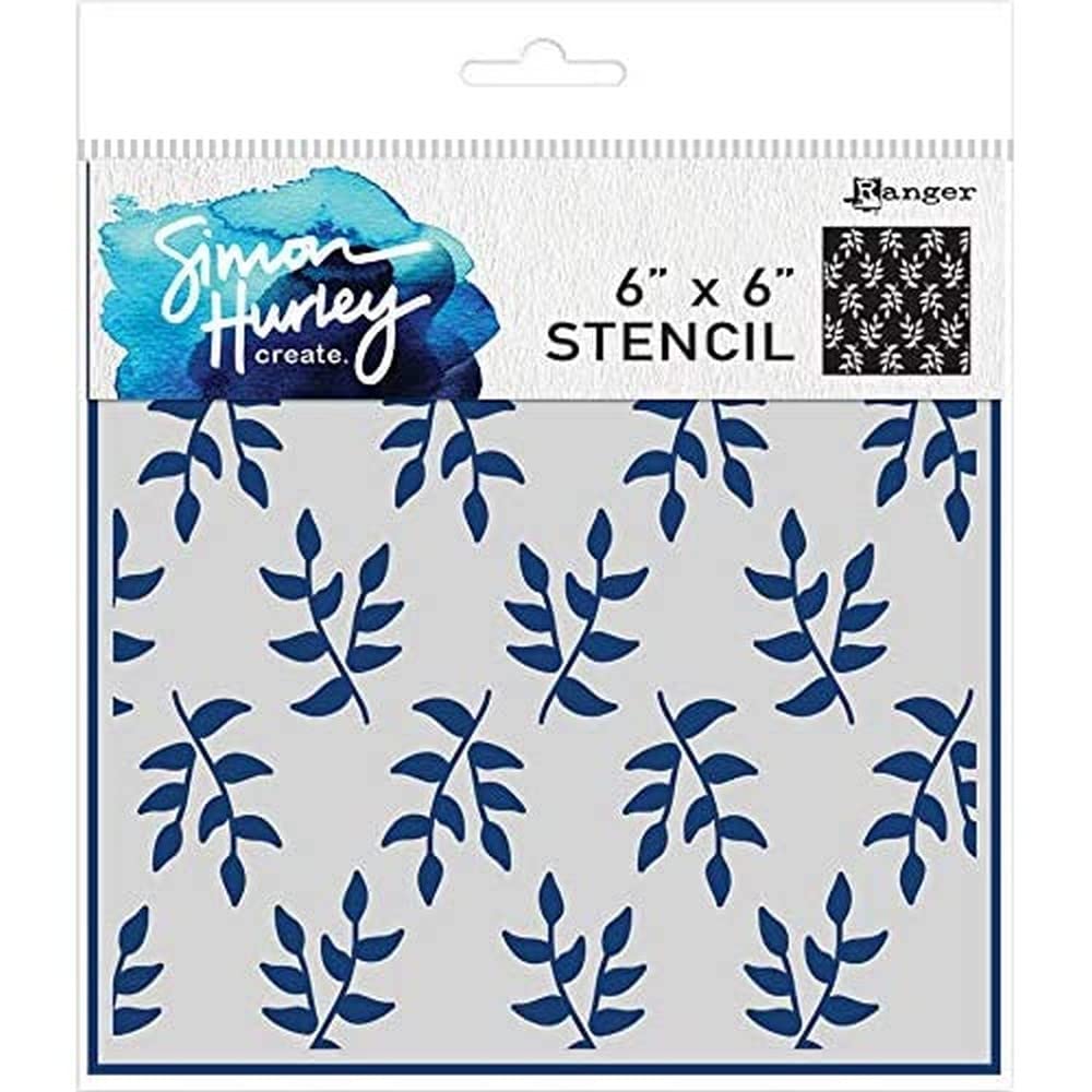 Simon Hurley Stencil Leafy GRN, Laefy Greens, One Size