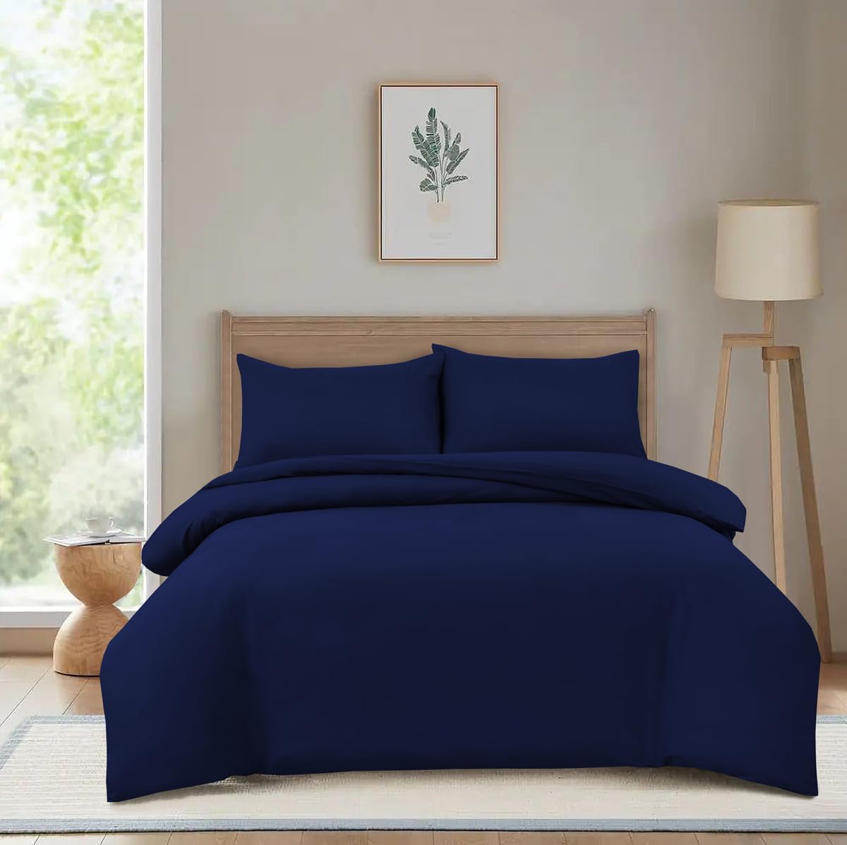 Hadi London Microfibre Duvet Cover Set Single Double King Soft Breathable Brushed Bedding Set Quilt Cover with 2 Matching Pillowcase (Royal Blue, King)