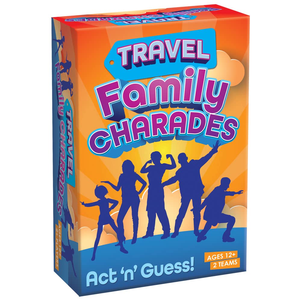 Cheatwell Games Travel Family Charades - Miming Game for Kids and Adults - Great for Road Trips