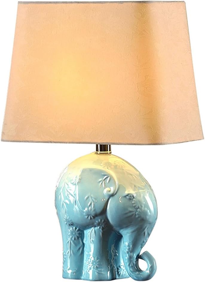 Good Thing Table lamp Creative Mediterranean Blue Ceramic Lamp Modern Simple Korean Pastoral Elephant Bedside Lamp