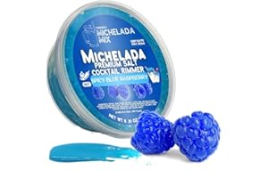 Yerbero - Michelada Premium Candy Pulp Cocktail Rim Dip | 8 Oz (226.7 g) | Chamoy, Candy & Chili Paste With Real Fruit Bold and Flavorful Twist on Micheladas, Margaritas, Mezcal and Snacks. (Blue Raspberry)