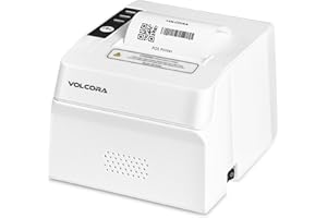 Volcora Thermal Receipt Printer, 80mm POS Printer w/Auto Cutter, USB/Bluetooth Interface for Windows/MAC/Linux, ESC/POS Command Support Cash Drawer, High Speed Kitchen Printer, Wall Mount, White