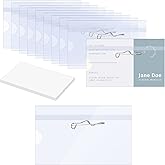 10 Pcs Pin Style Name Badge Holders, Clear Plastic Badge Holder with Labels Blank Id Name Tags with Pins for Meeting Seminar Show Event and Conference