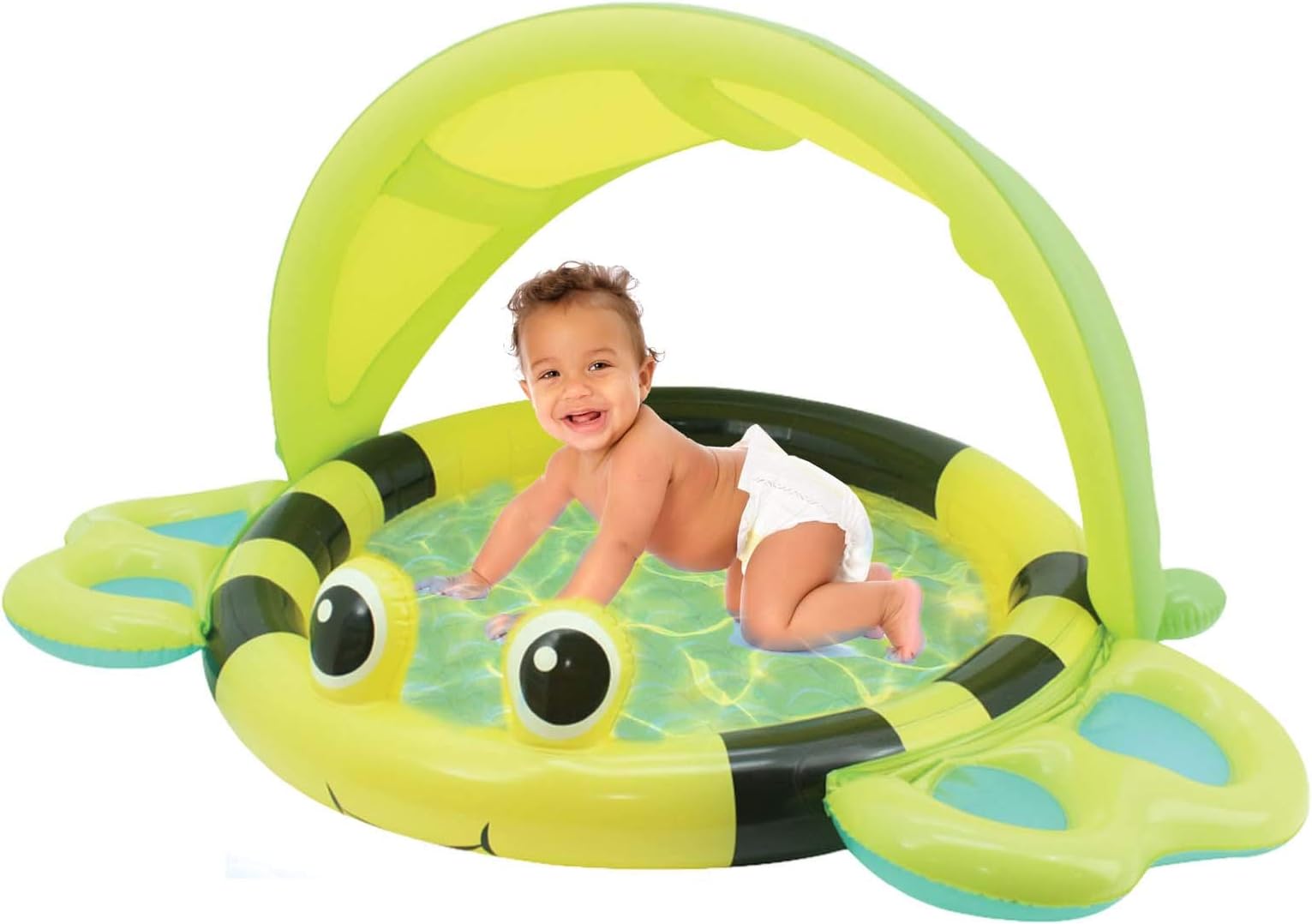 Hoovy Bumble Bee Soft Inflatable Pool | Outdoor Swimming Toys for Infants & Toddlers | Blowup Games for Kids | Portable Beach Accessories for Girls & Boys | Small Kiddie Ring for Summer | Best Gifts