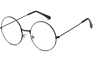 SOHUPAC Classic Round Glasses Retro Circle Eyeglasses Clear Lens Metal Frame Accessories Non-Prescription For Men Women