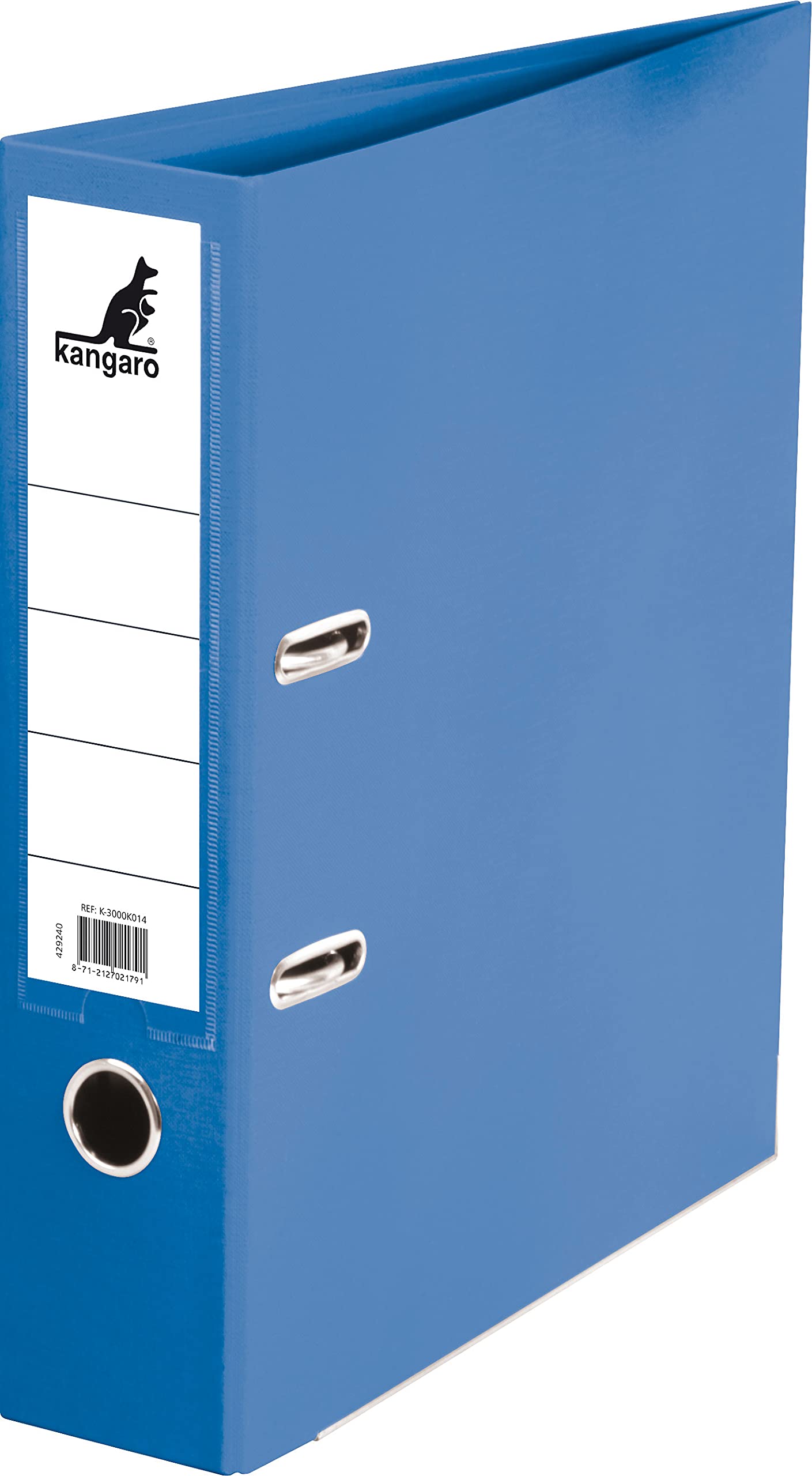 Kangaro Polypropylene Plastic Folder 7.5 cm Spine Width DIN A4 Blue (Ring Binder, Lever Arch Folder, Letter Folder), 7.5 x 28.5 x 31.5 cm — image 1