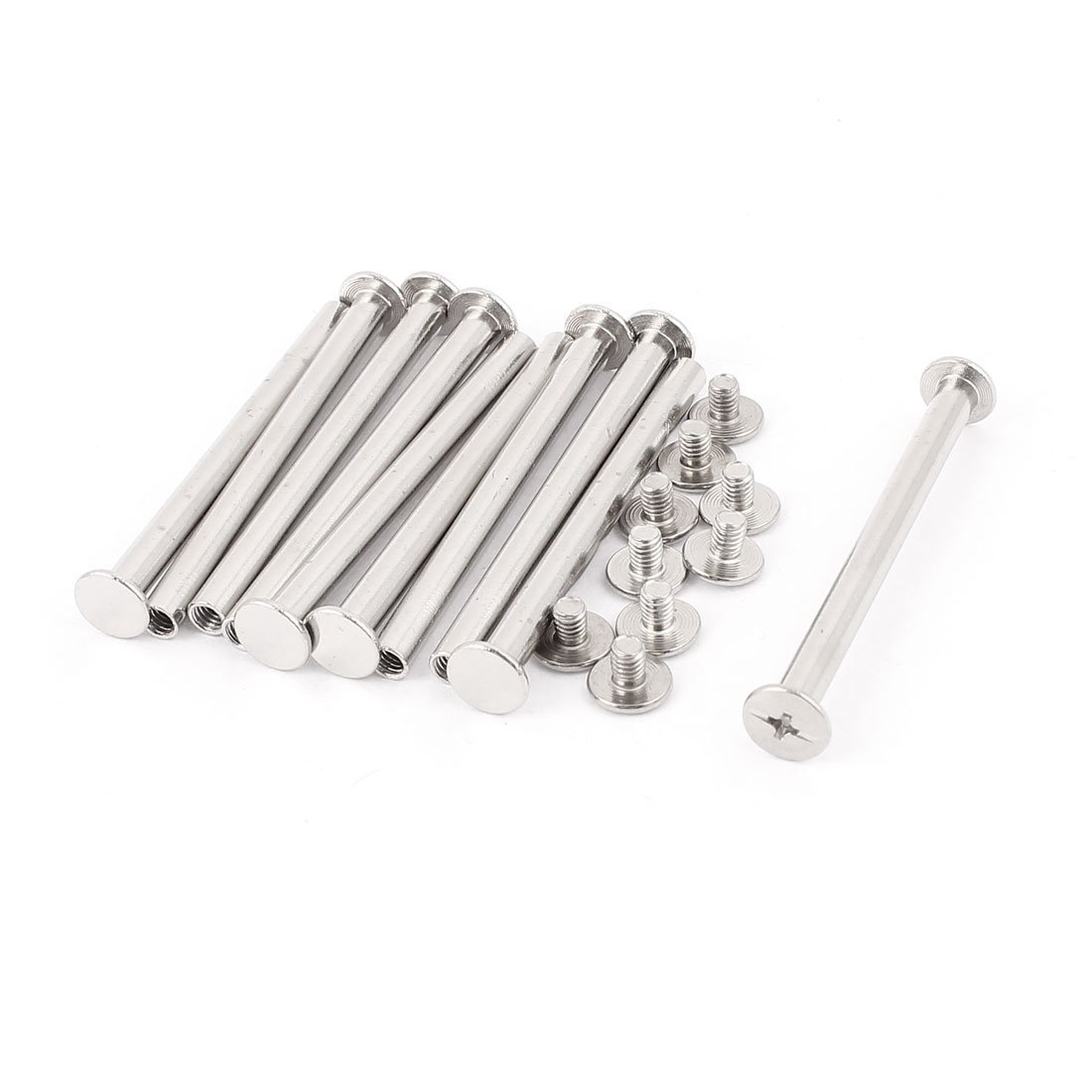 Sourcingmap 10Pcs 5x60mm Nickel Plated Screw Post Binding Screws for Album Menu