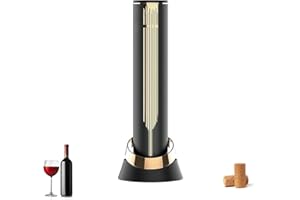 Electric Wine Bottle Opener with Charging Base and Steel Built-in Foil Cutter, Rechargeable Automatic Wine Corkscrew, Easy Bo
