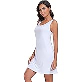 VintageClothing Womens Full Slip Tank Top Dress Soft Slip Under Dress Wide Straps Lingerie Nightgown