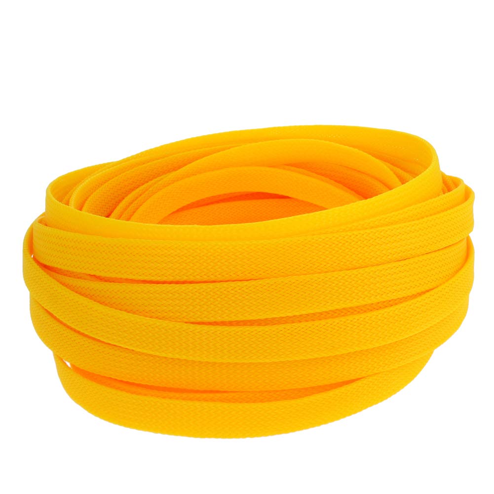 Othmro 1pc Cable Management Sleeve, Braided Cable Tidy, Cord Cover Wire Hider, 10m Cable Organizers Wire Tidy for TV/PC USB Cable, Yellow (Width:10mm) — image 1
